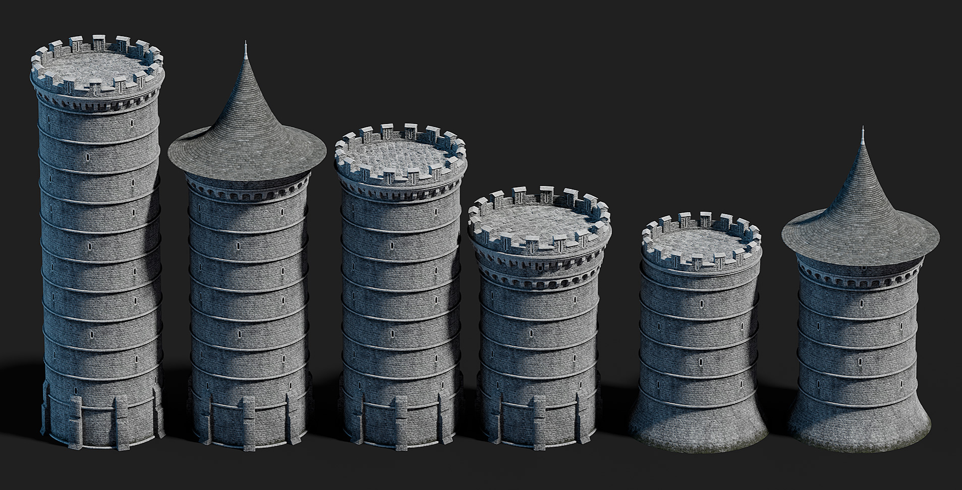 Download 3D Castle Towers for Free for your 3D Projects
