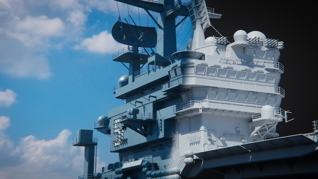 Download Aircraft Carrier 3D Model for Blender and Unreal Engine - Comparison